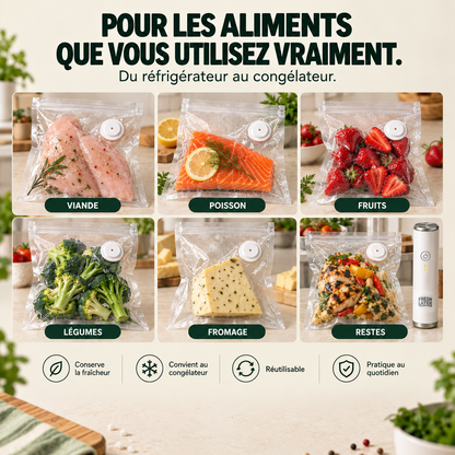 Exemples d’aliments en sacs sous vide Fresh Later